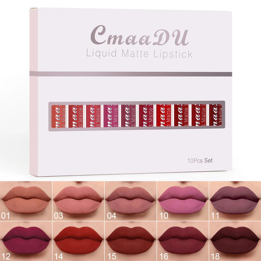 Velvet Lip Gloss Set ,10 Pieces