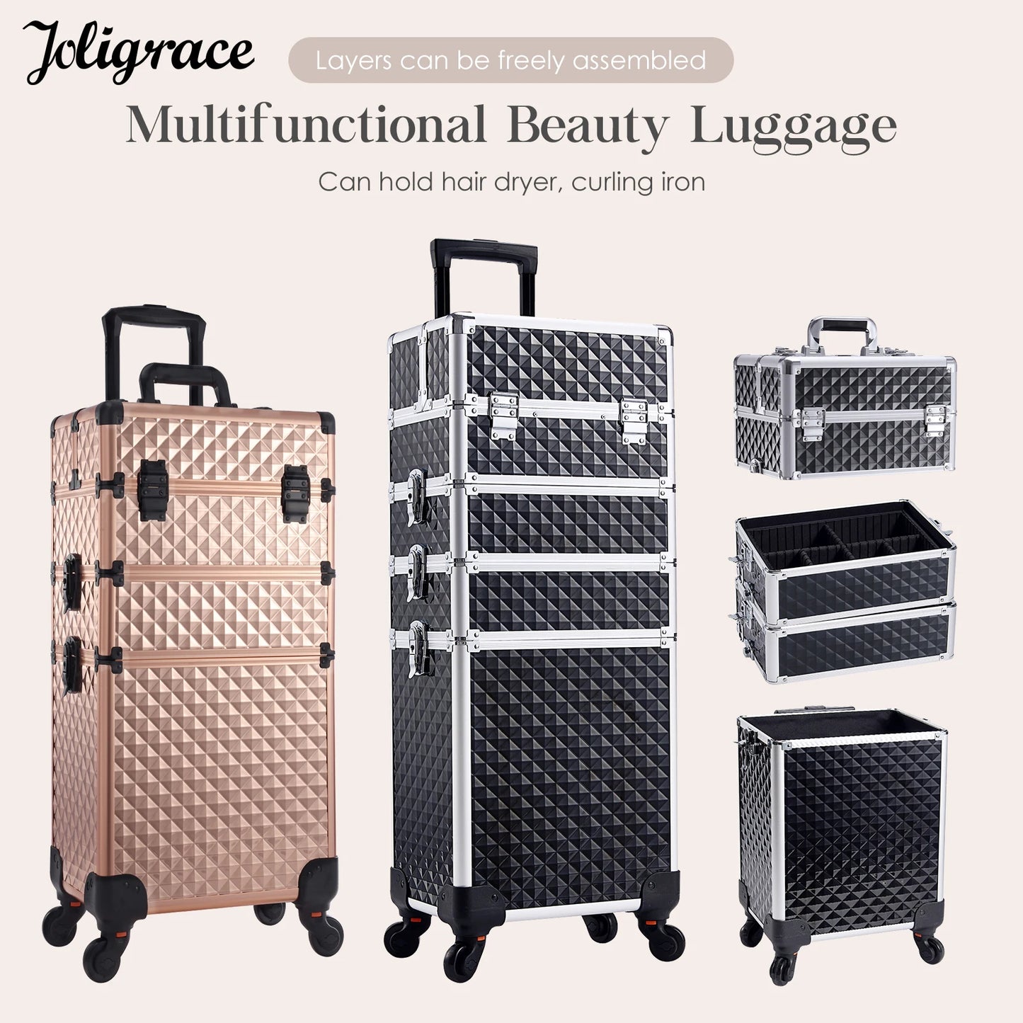 Detachable makeup trolley bag