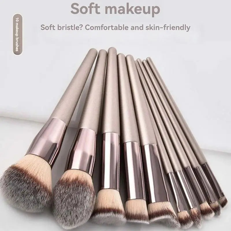 Complete 10 Makeup Brush Set