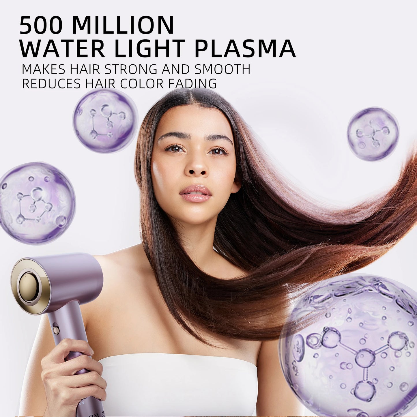 Hair Dryer, 500 Million Professional Plasma, 130,000 RPM
