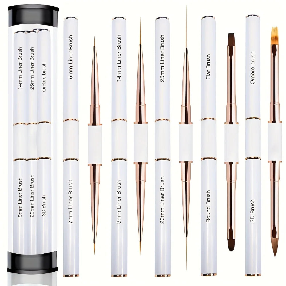 Dual End Nail Art Pen Brushes 5Pcs