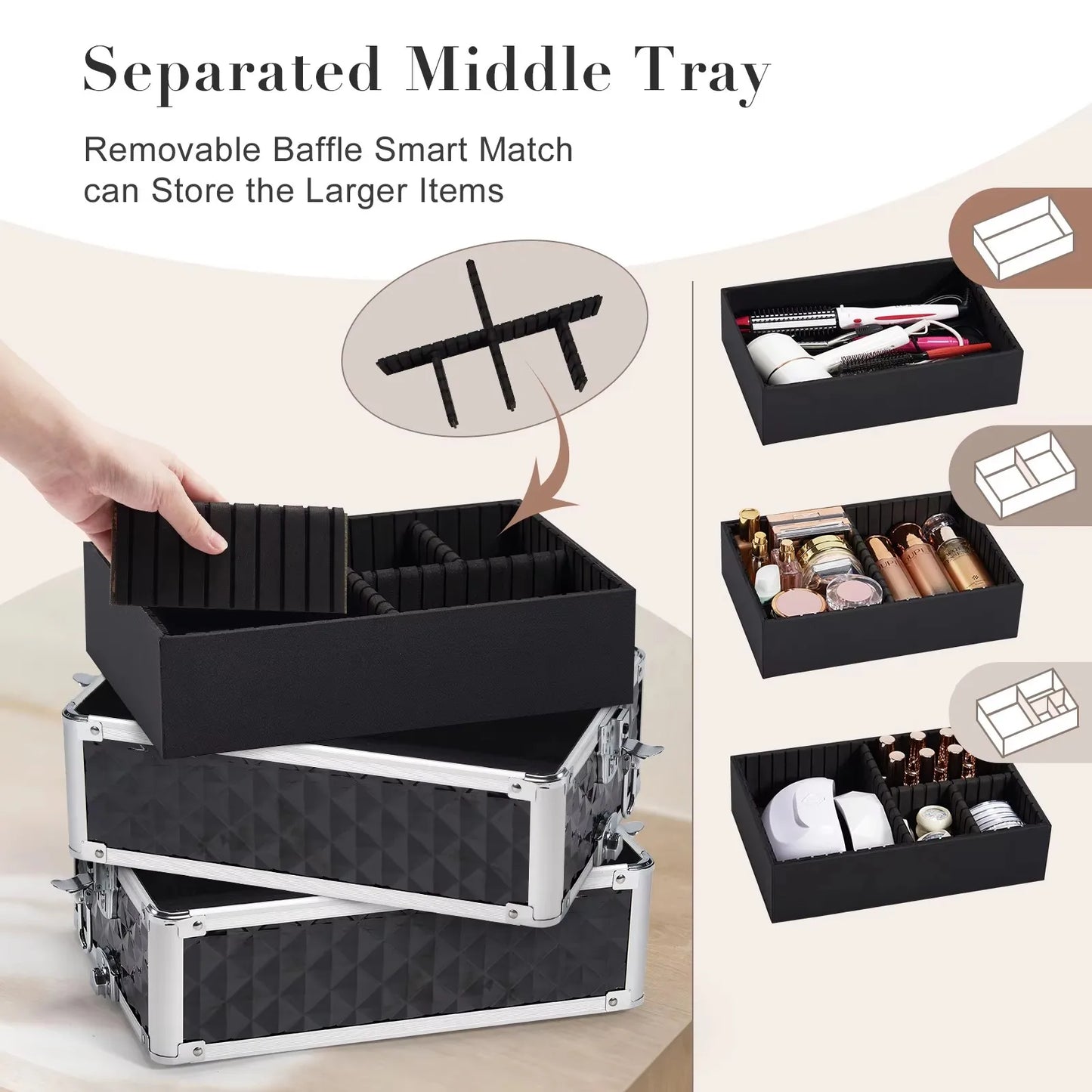 Detachable makeup trolley bag