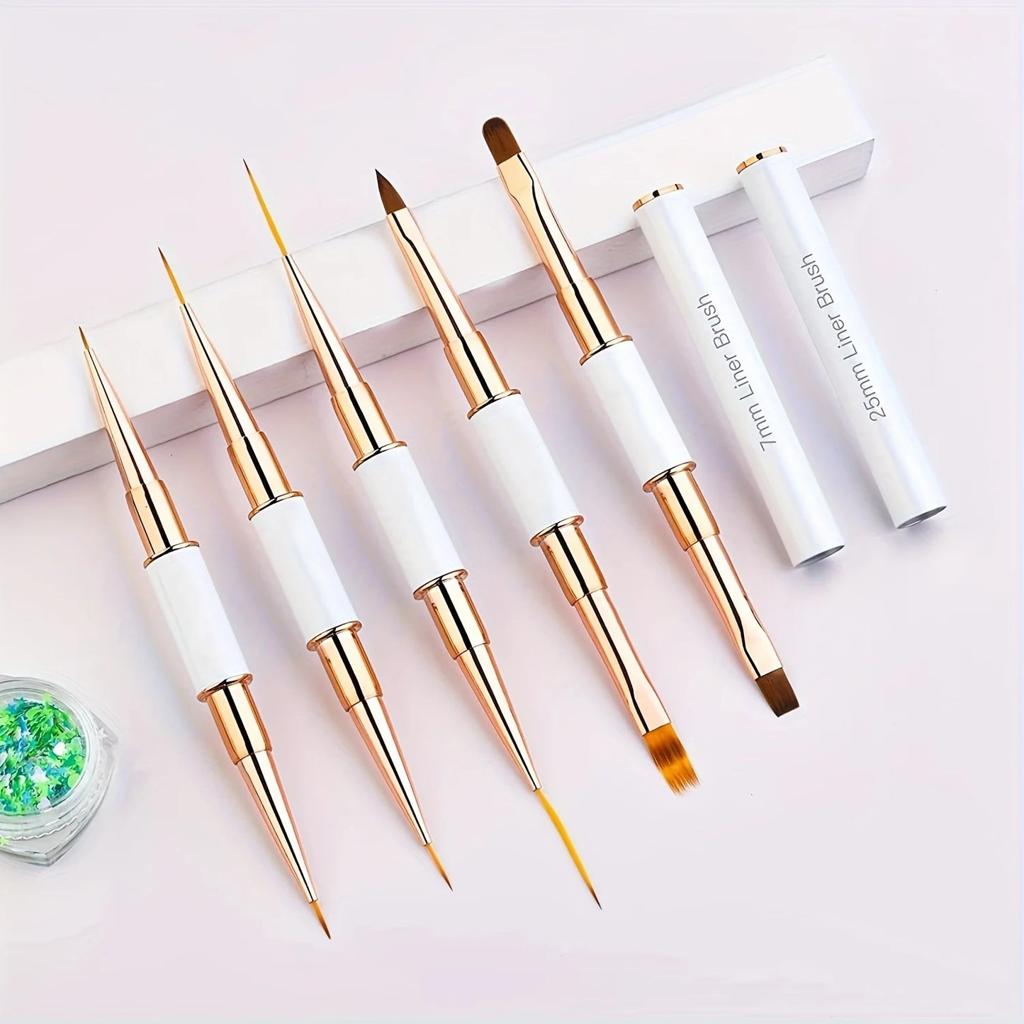 Dual End Nail Art Pen Brushes 5Pcs