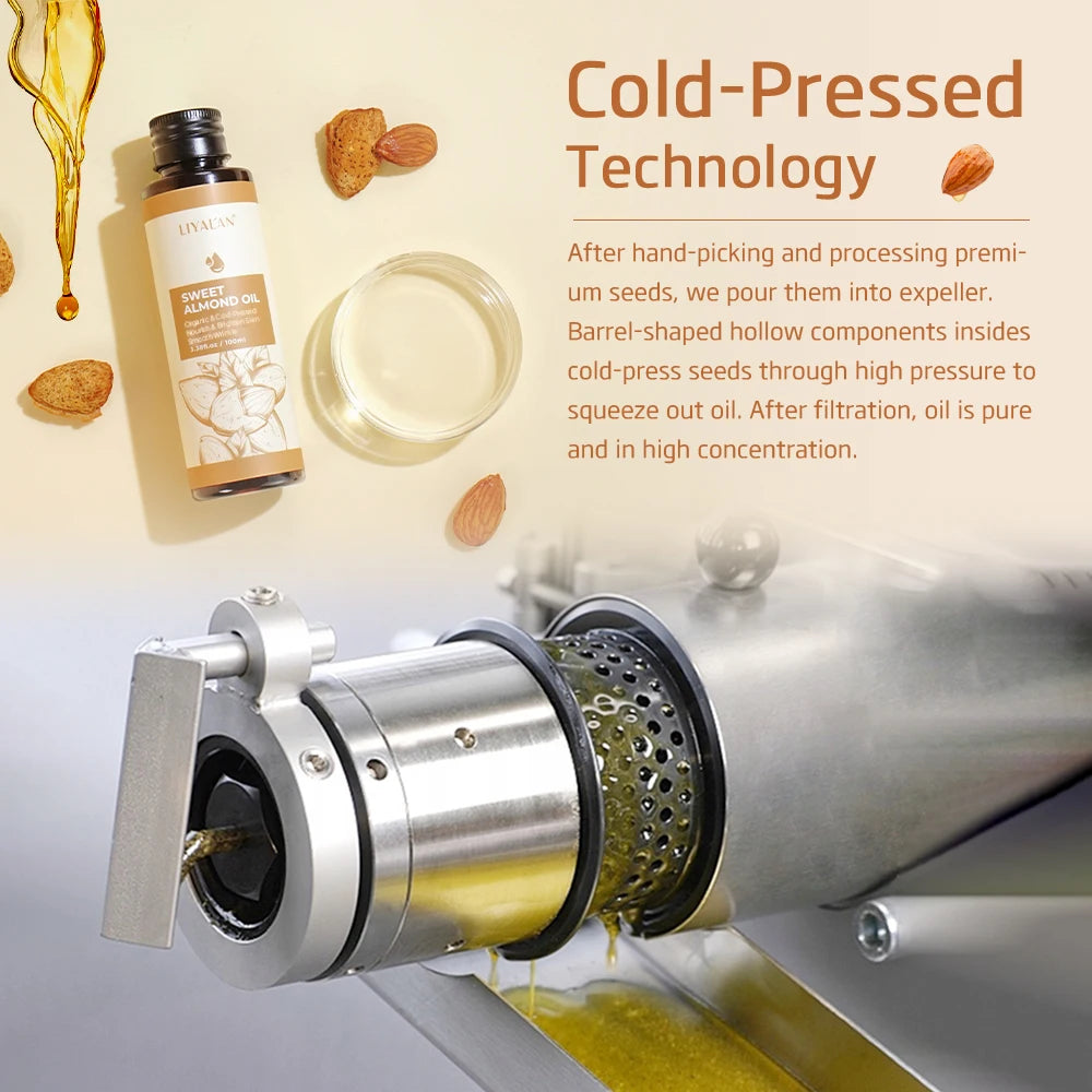 Sweet almond oil for body care and massage
