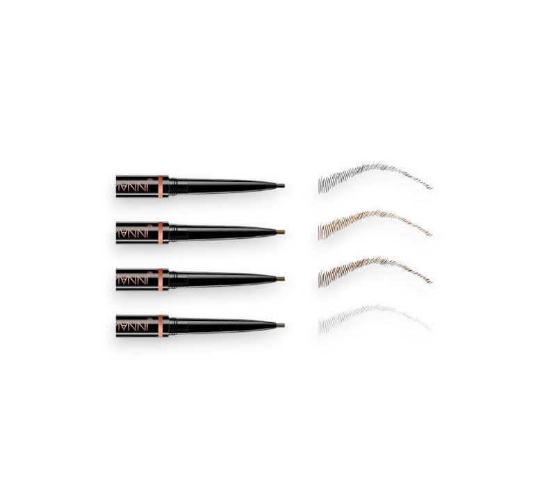 Dual-ended eyebrow pencil and eyebrow brush