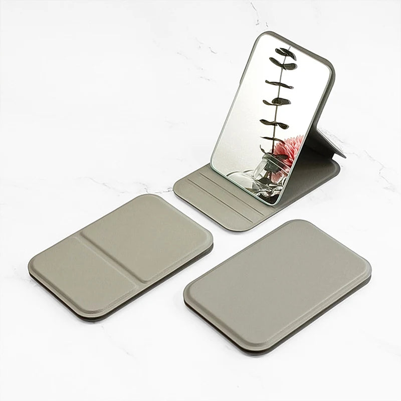 Small portable folding makeup mirror