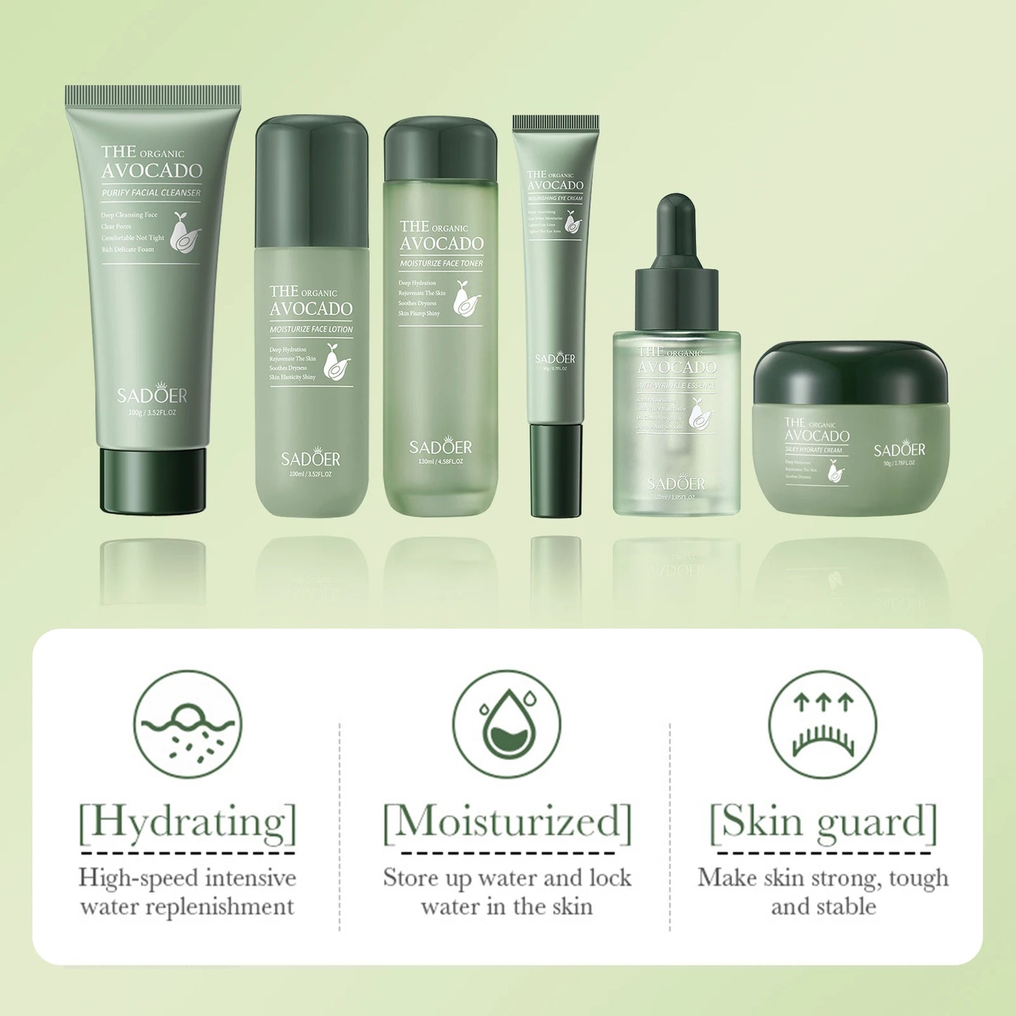 Avocado 6 in 1 Skin Care Set