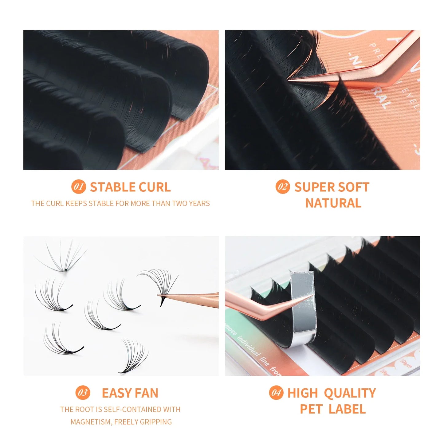 Individual eyelashes are easy to apply