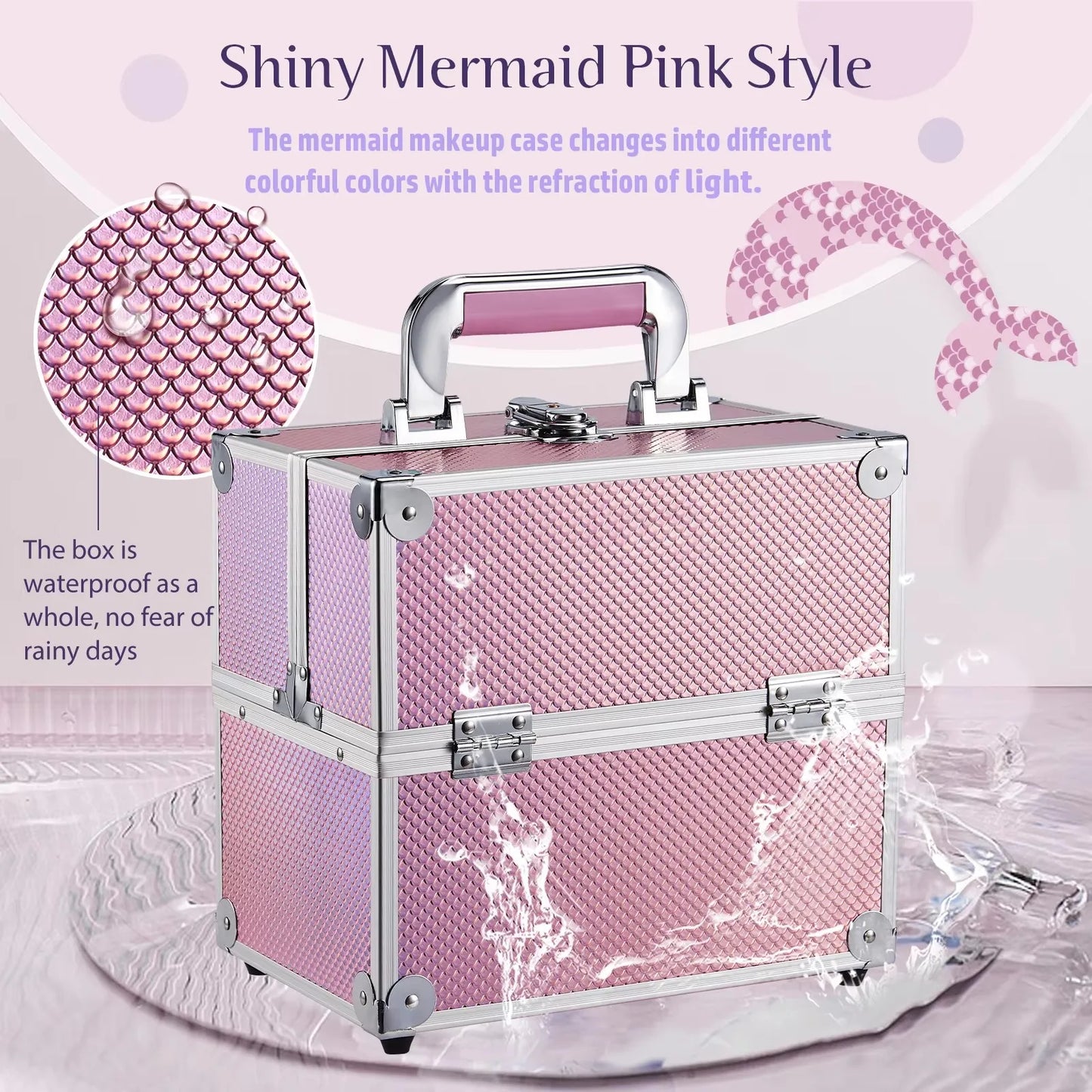 Portable travel makeup bag