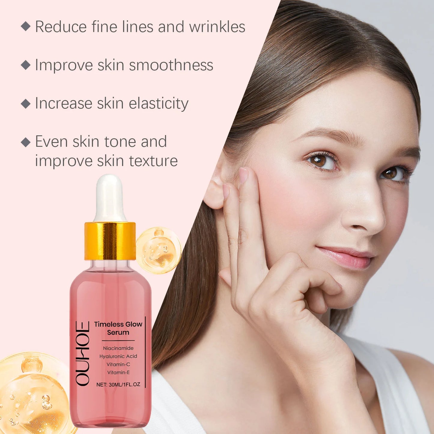 Hyaluronic acid serum for skin tightening