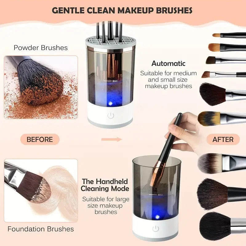 Portable Electric Makeup Brush Cleaner with USB Port