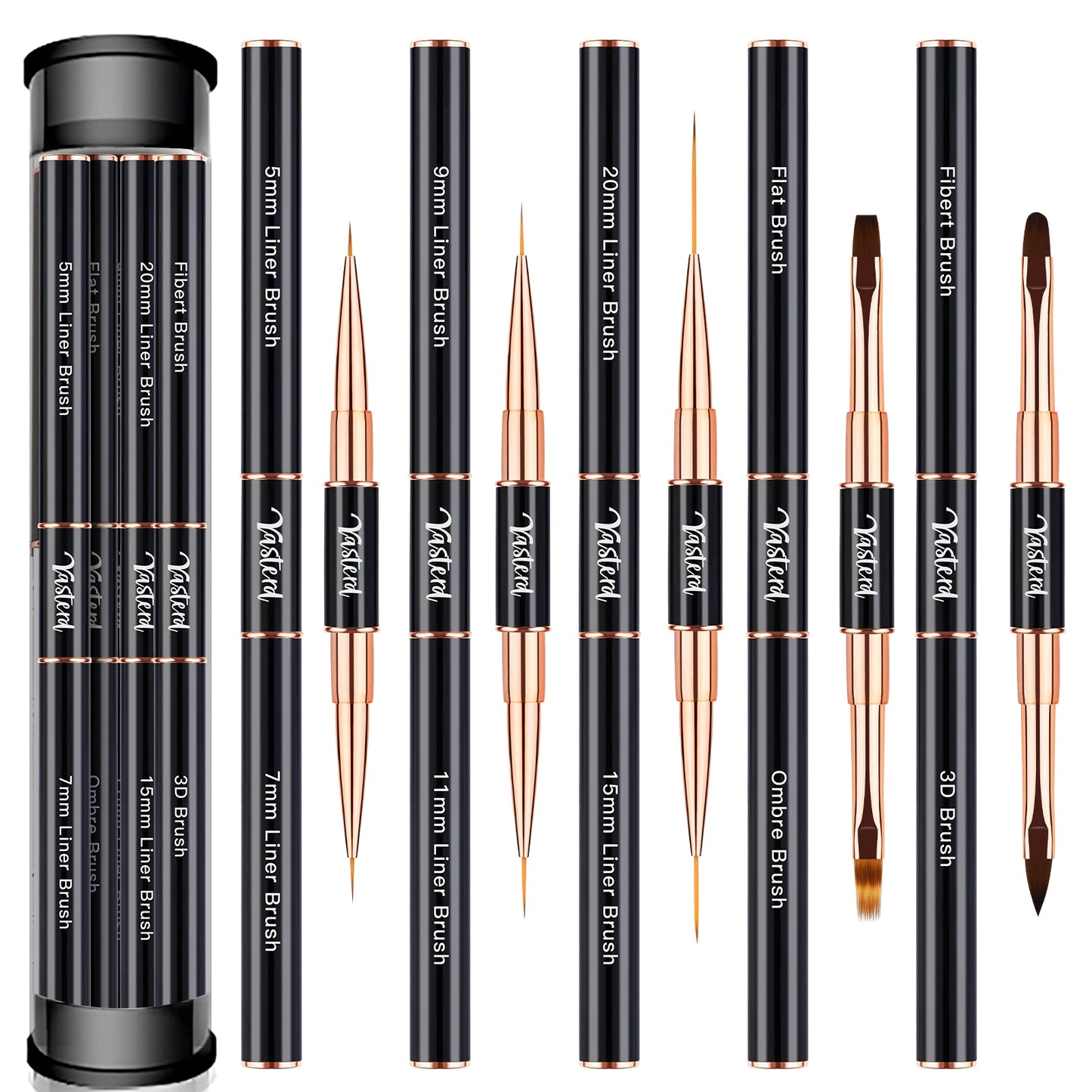 Dual End Nail Art Pen Brushes 5Pcs