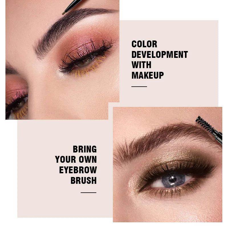 Dual-ended eyebrow pencil and eyebrow brush