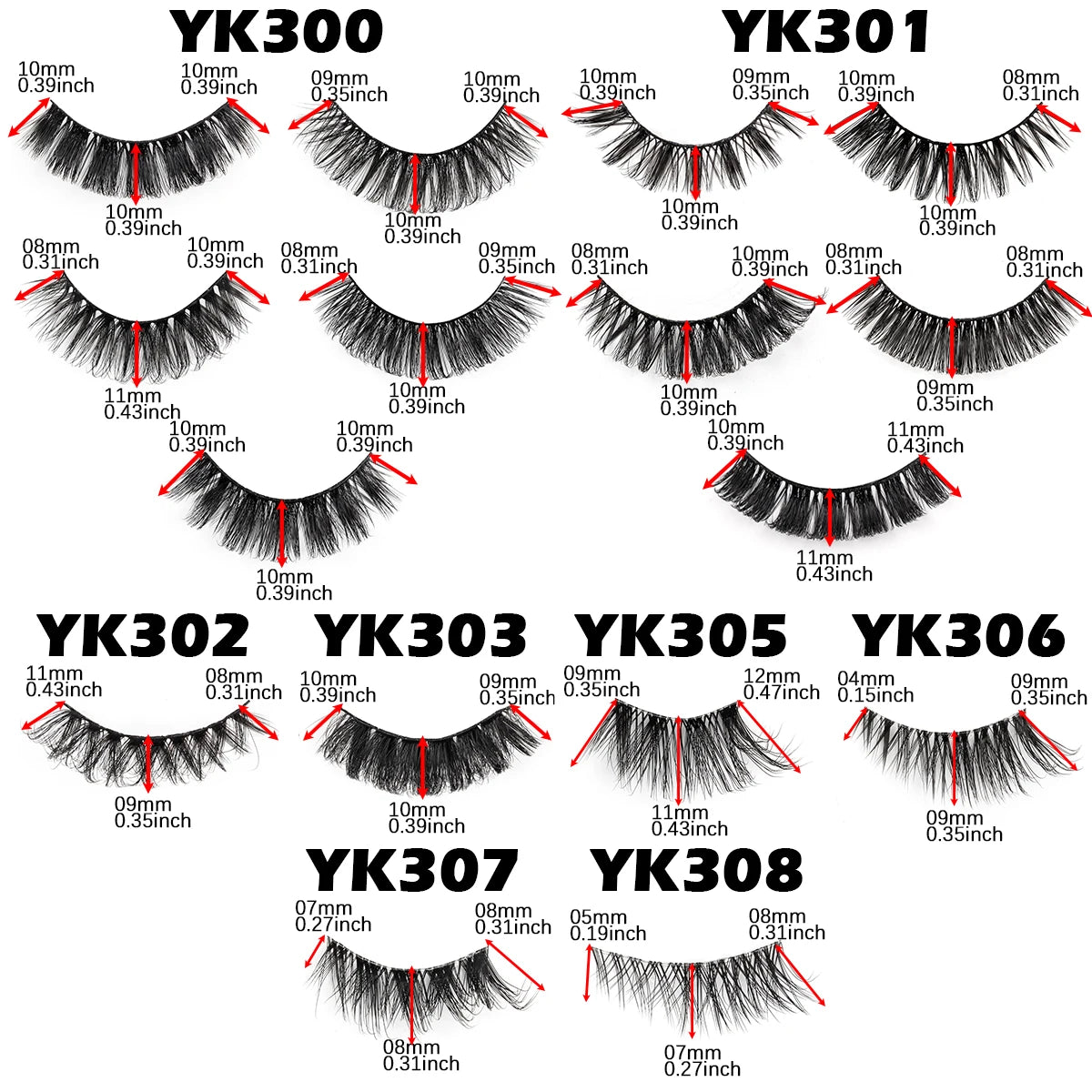 pairs of half eyelashes