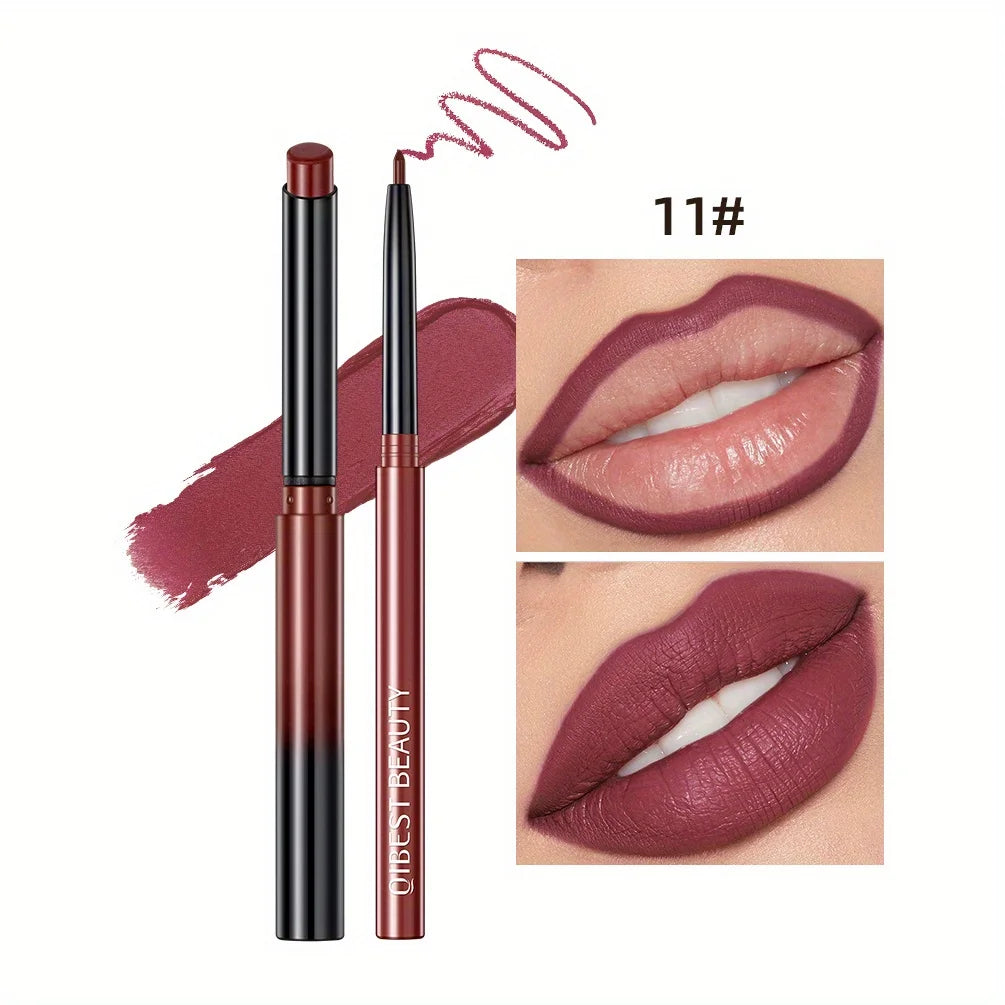 Matte Lipstick & Lip Liner, 12 Colors