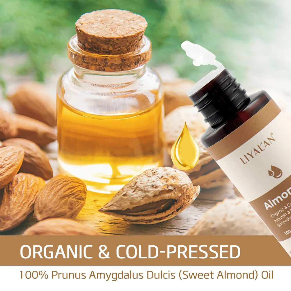 Sweet almond oil for body care and massage