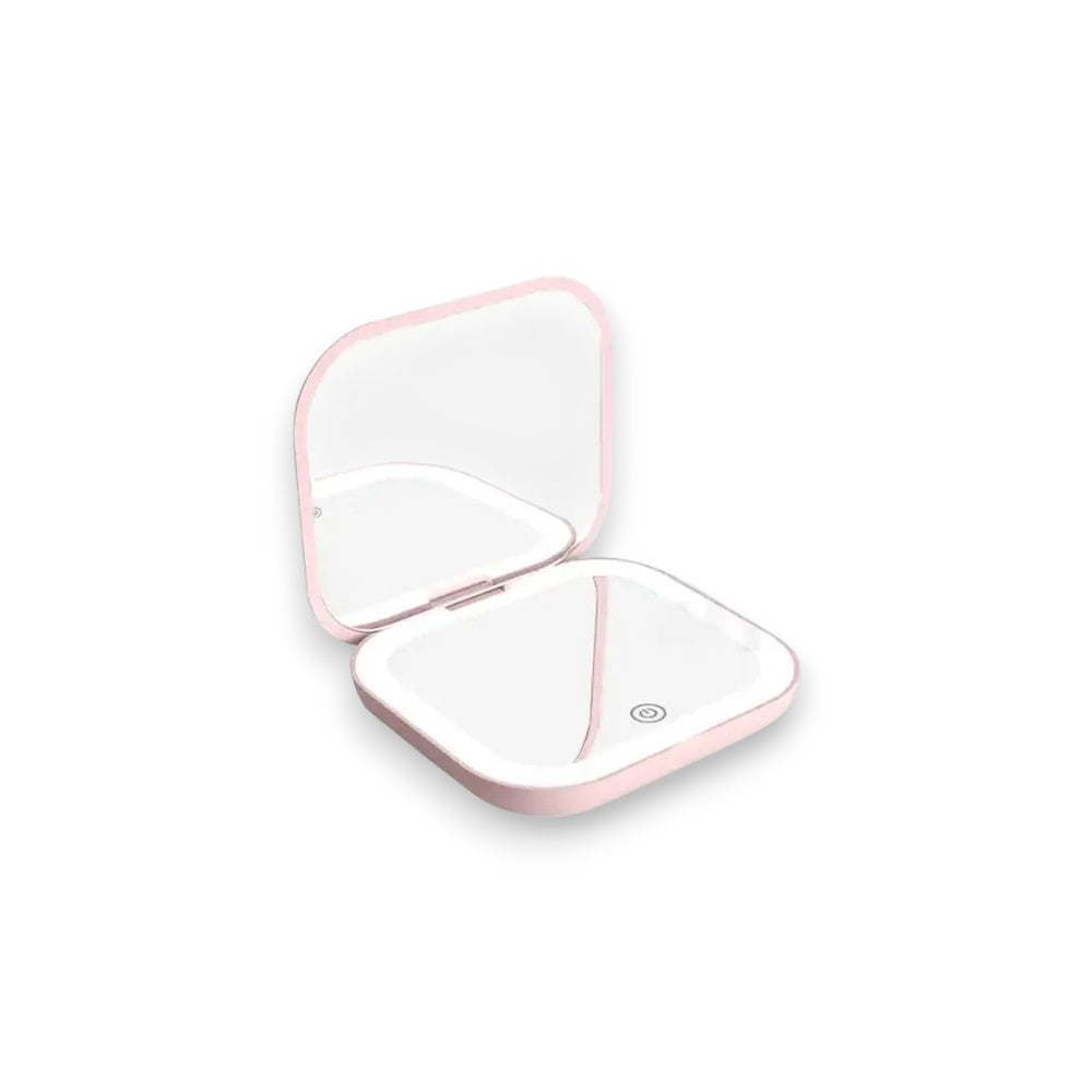 Small folding mirror with lights