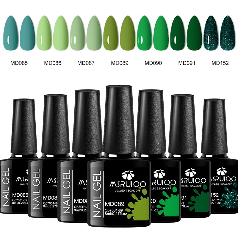 Gel nail polish set. 7 colors.