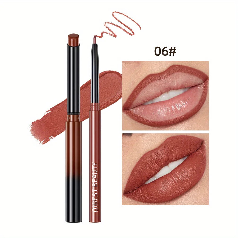 Matte Lipstick & Lip Liner, 12 Colors