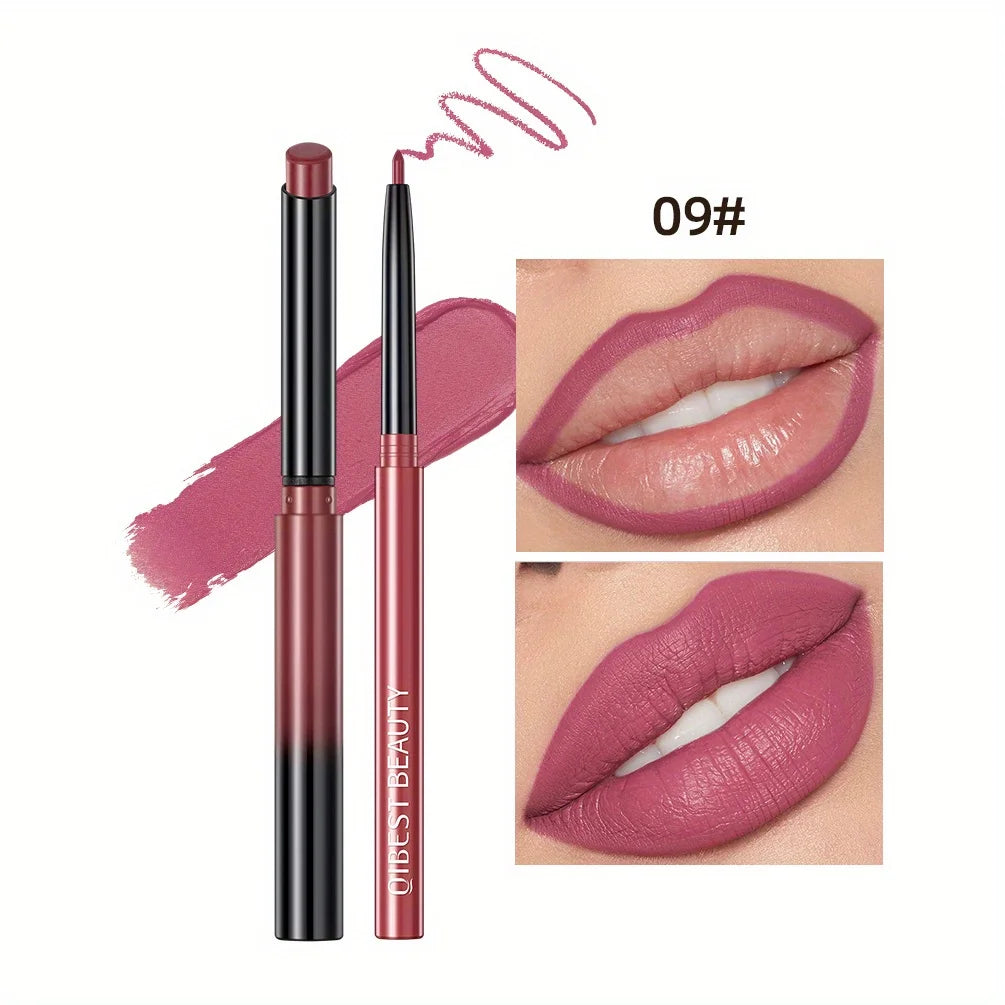 Matte Lipstick & Lip Liner, 12 Colors