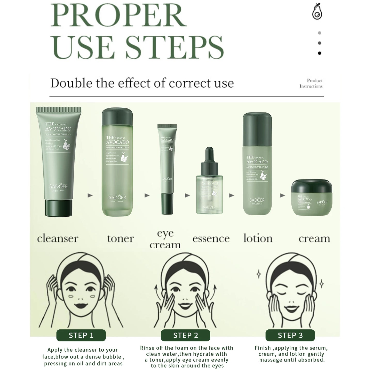 Avocado 6 in 1 Skin Care Set