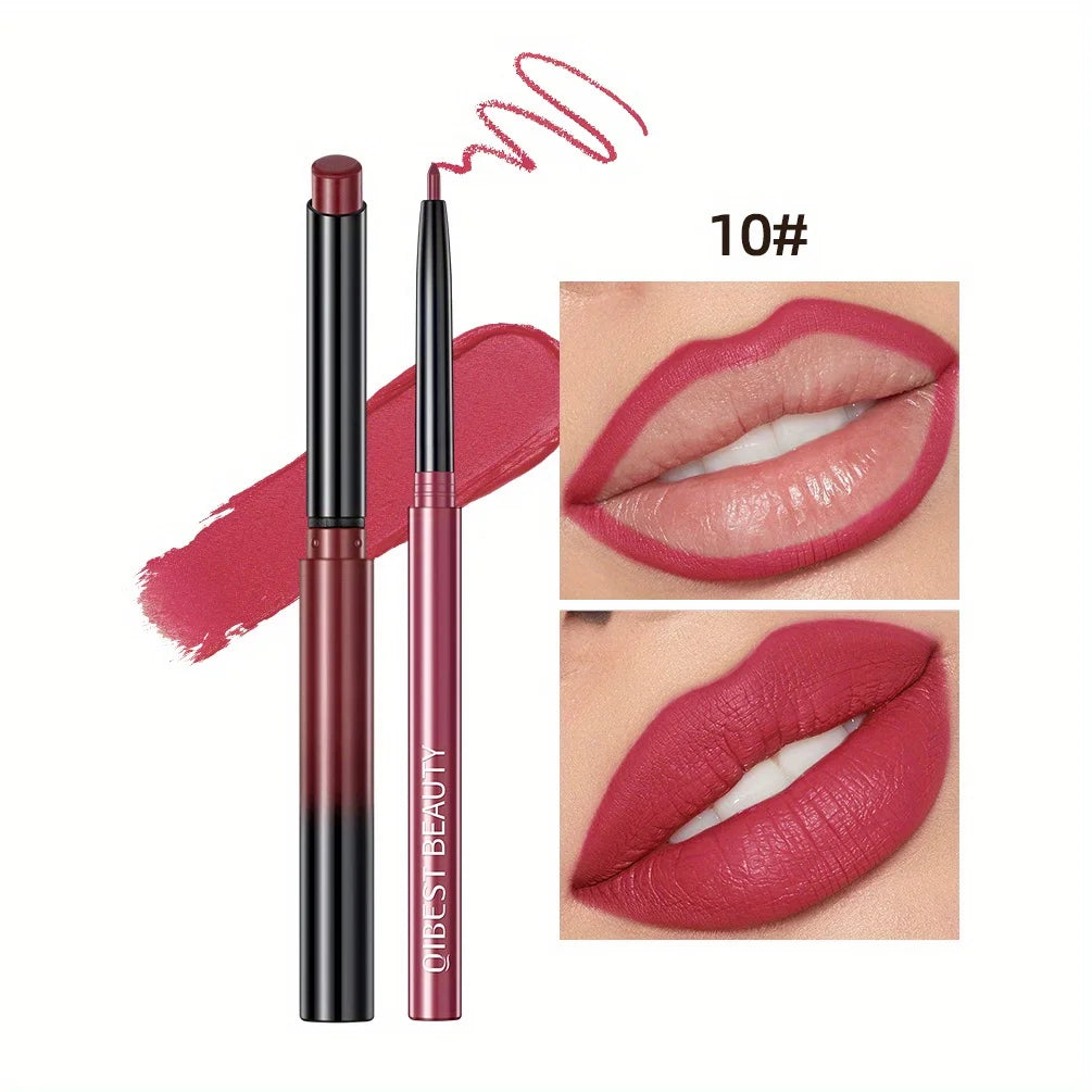 Matte Lipstick & Lip Liner, 12 Colors