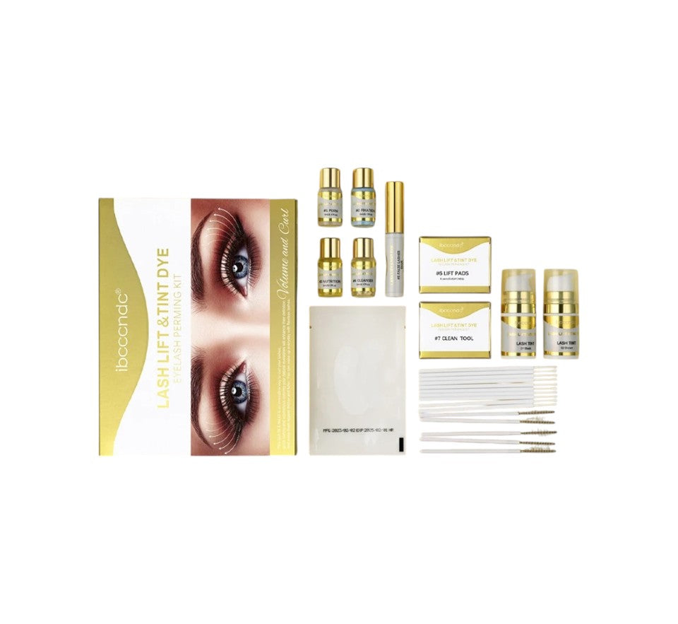 Semi-permanent eyebrow or eyelash lifting and tinting kit