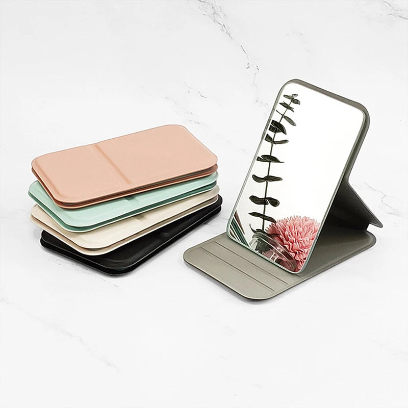 Small portable folding makeup mirror