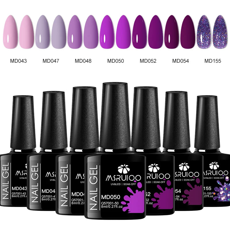 Gel nail polish set. 7 colors.