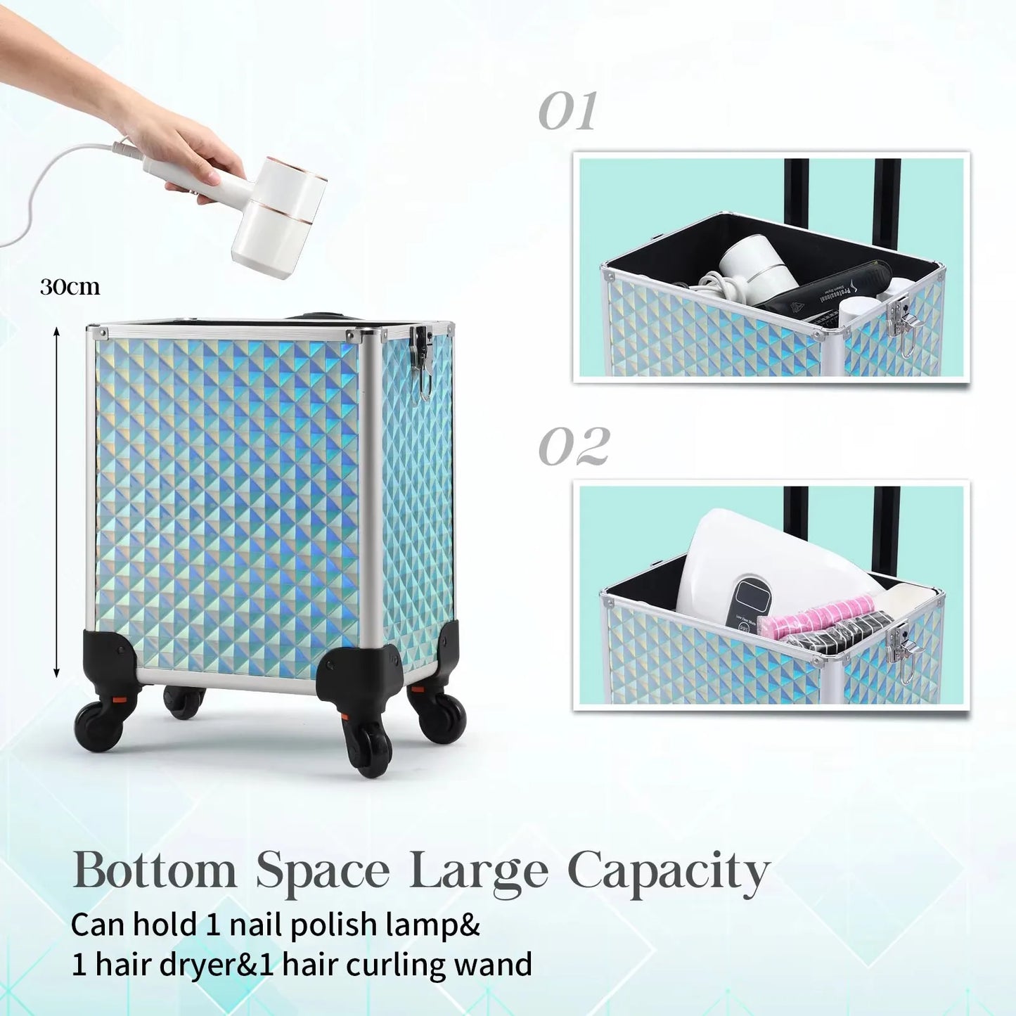 Detachable makeup trolley bag