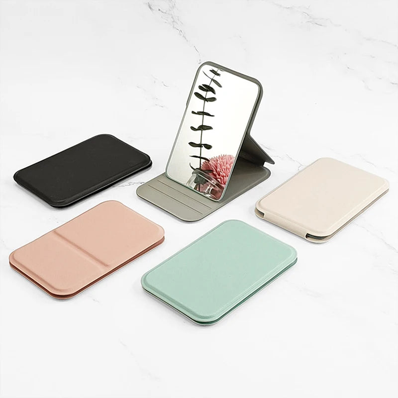 Small portable folding makeup mirror