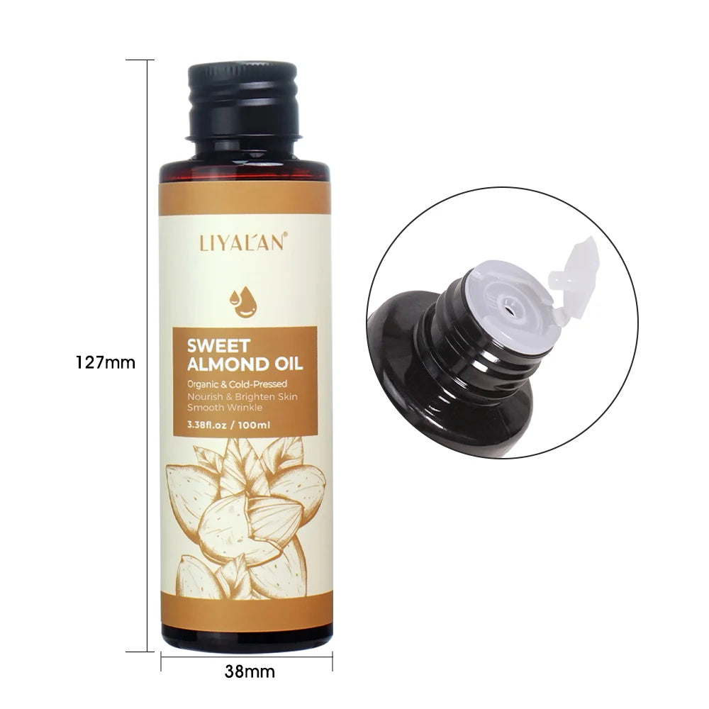 Sweet almond oil for body care and massage
