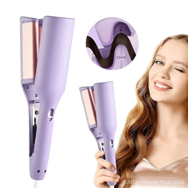 Electric hair curling iron with four adjustable temperatures