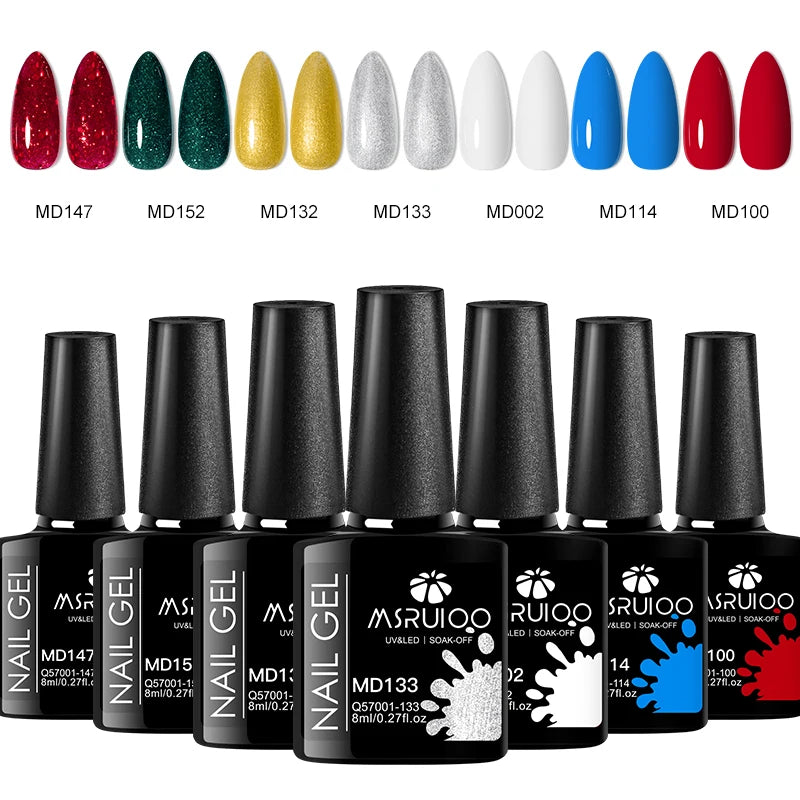 Gel nail polish set. 7 colors.