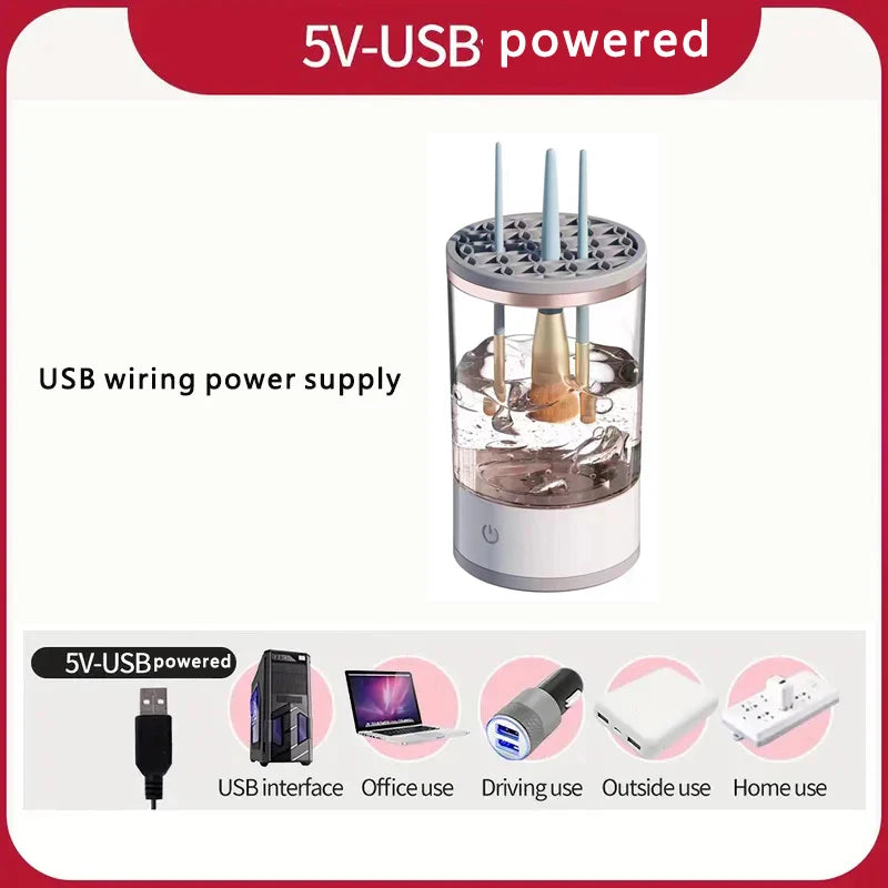 Portable Electric Makeup Brush Cleaner with USB Port