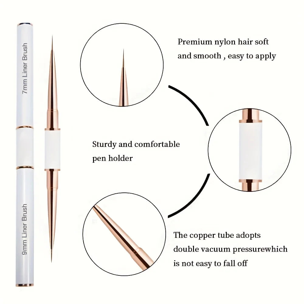 Dual End Nail Art Pen Brushes 5Pcs