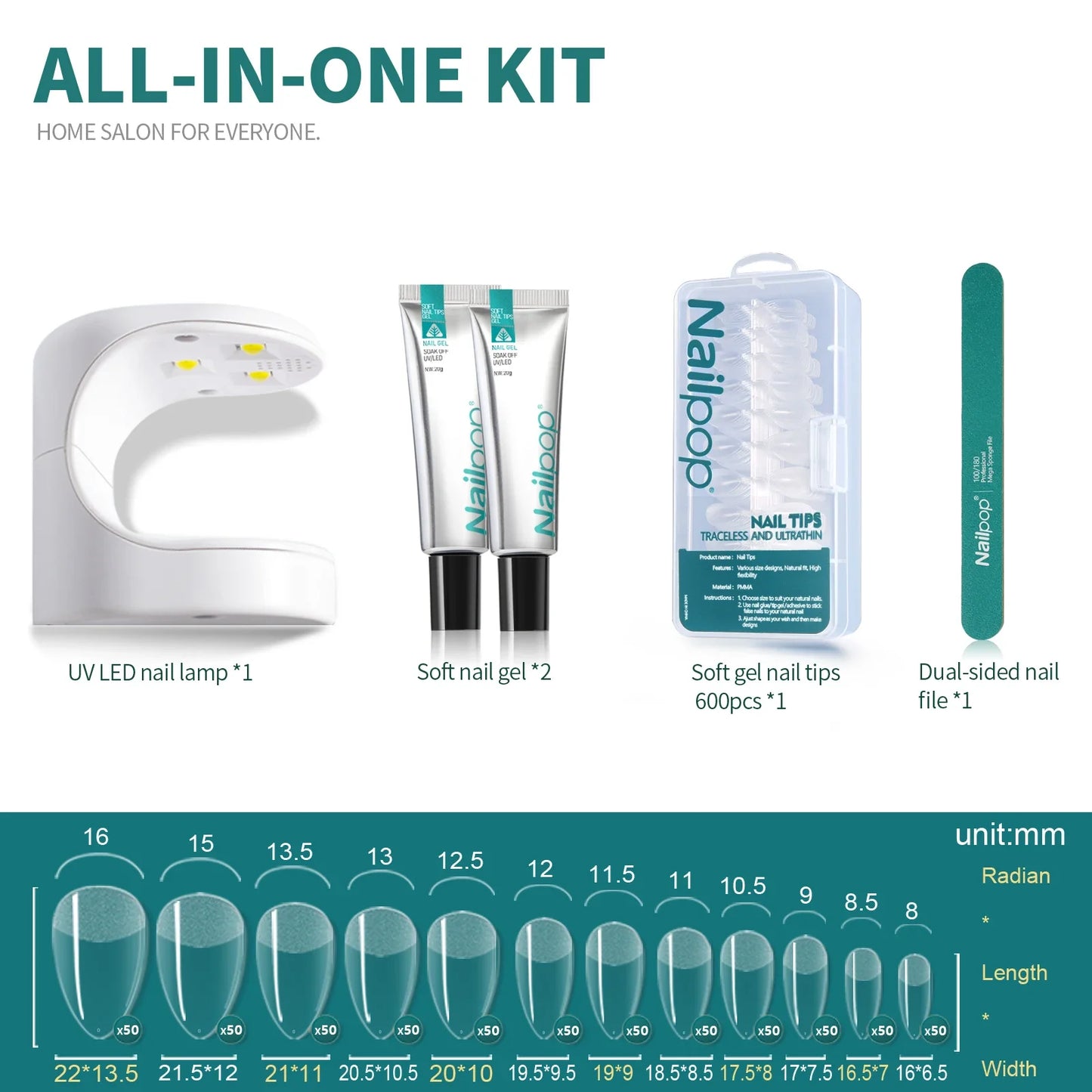Nail Sit, LED lamp and nail gel