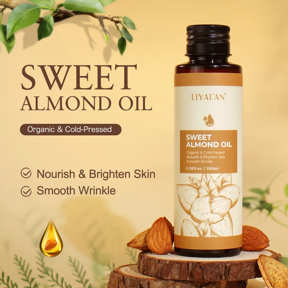 Sweet almond oil for body care and massage