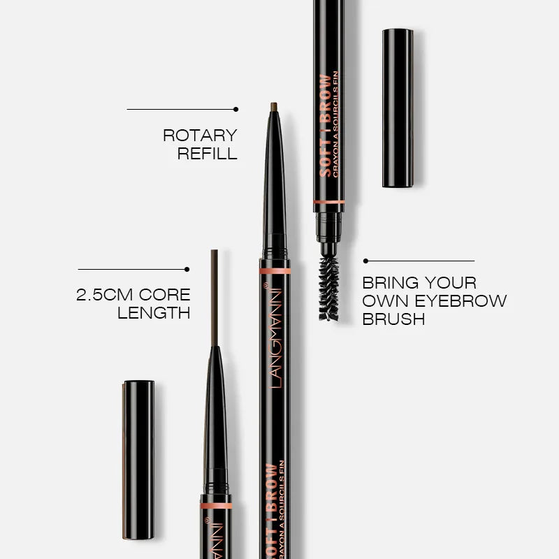 Dual-ended eyebrow pencil and eyebrow brush