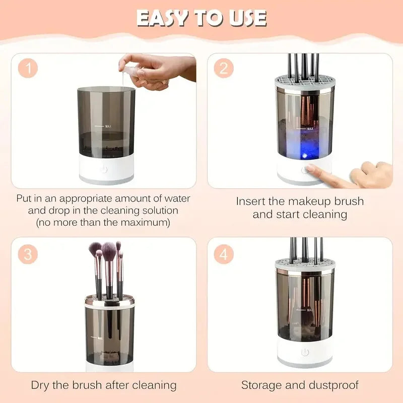 Portable Electric Makeup Brush Cleaner with USB Port
