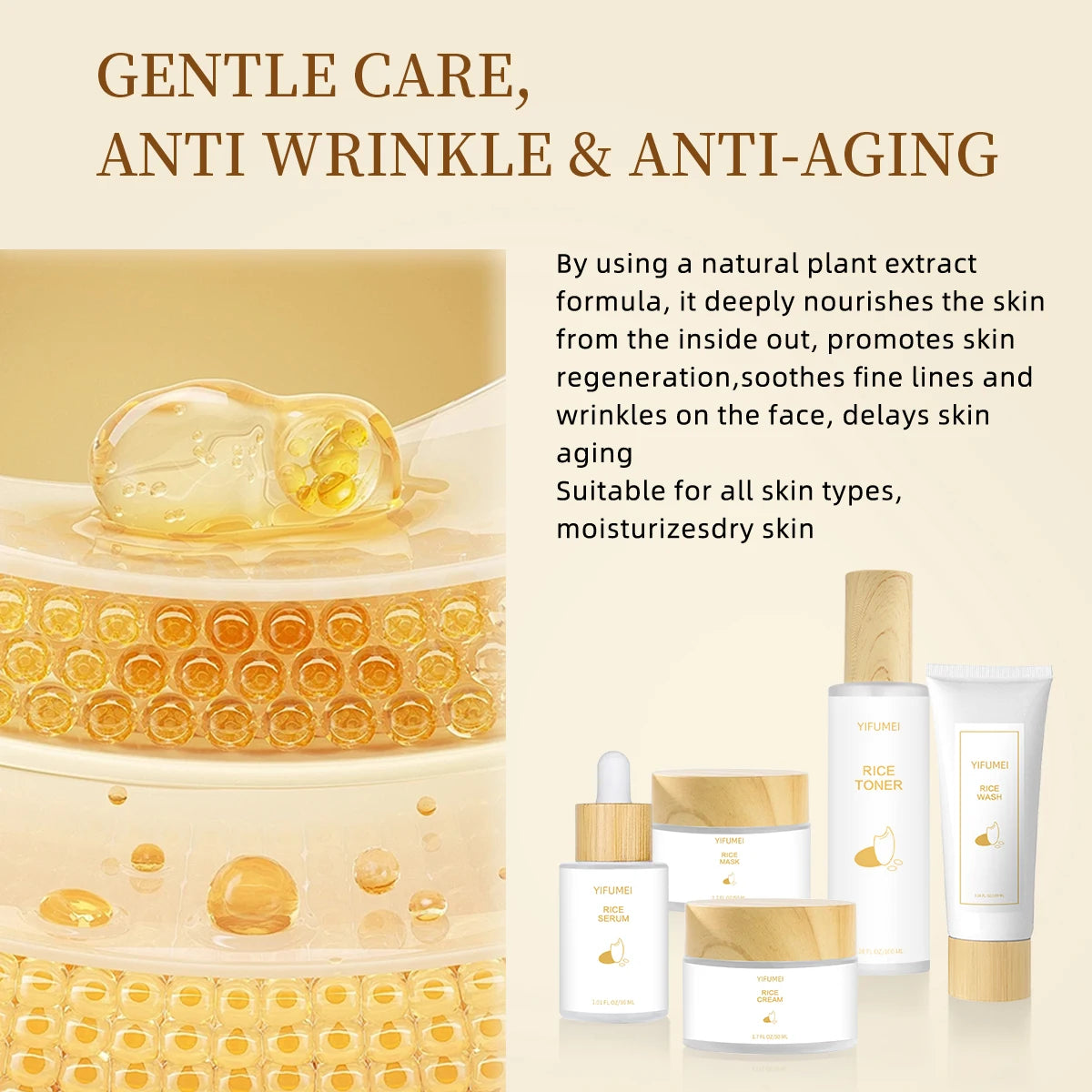 Rice Skin Care Set, 5 Pieces