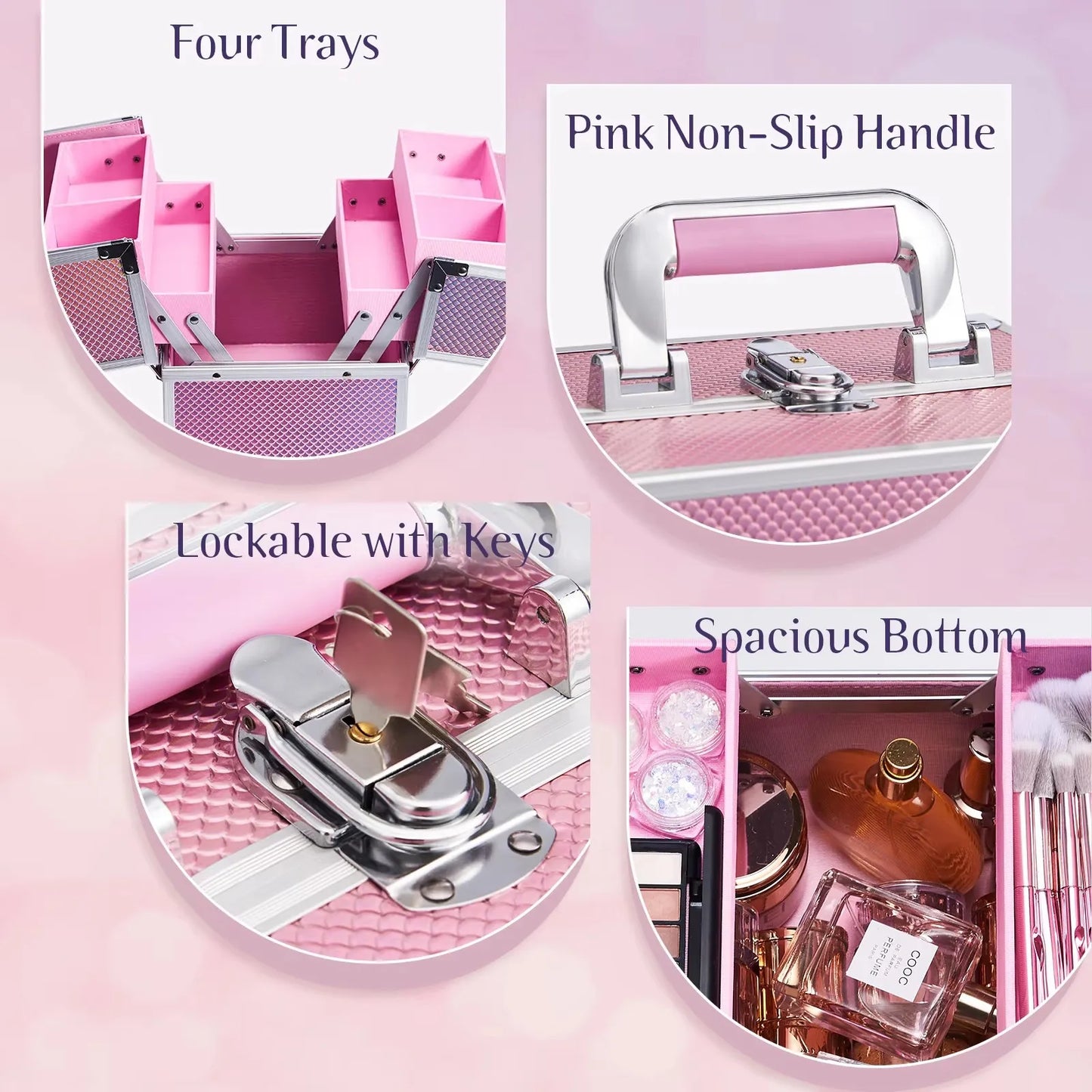 Portable travel makeup bag