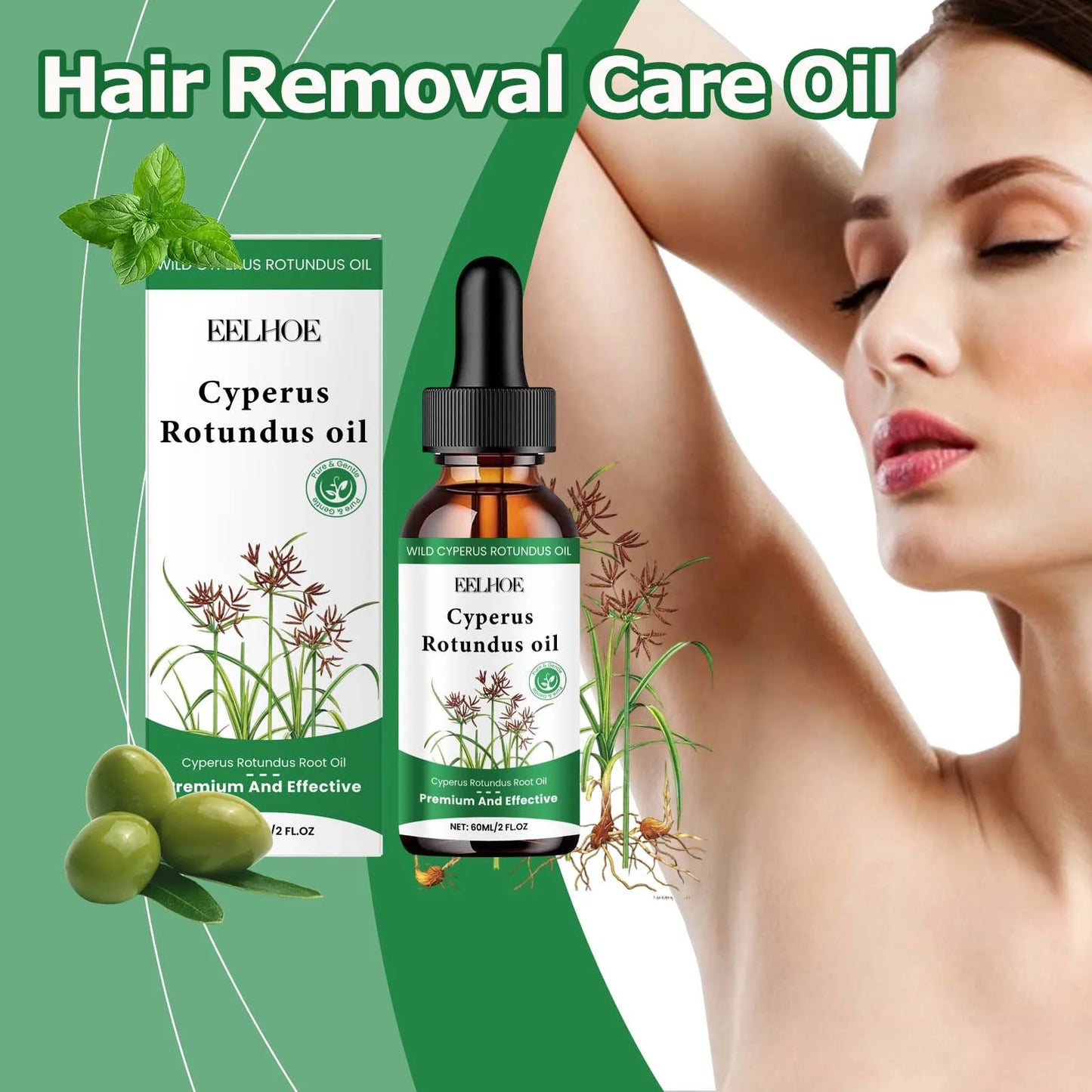 Gentle oil that reduces body hair growth