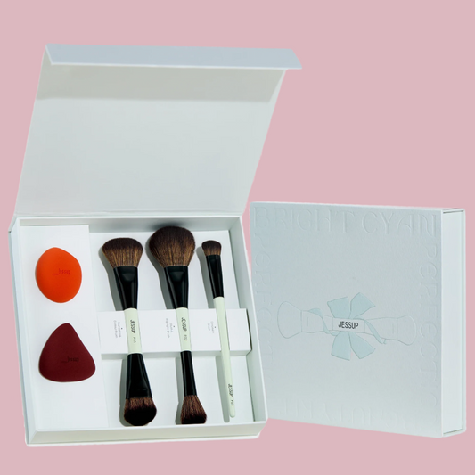 Ensemble de pinceaux de maquillage avec éponge et coffret cadeau