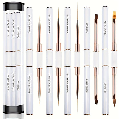 Dual End Nail Art Pen Brushes 5Pcs