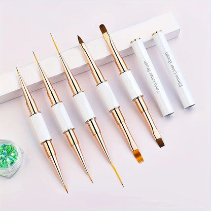 Dual End Nail Art Pen Brushes 5Pcs