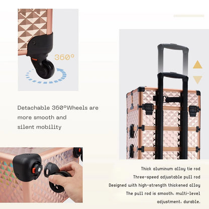 Detachable makeup trolley bag