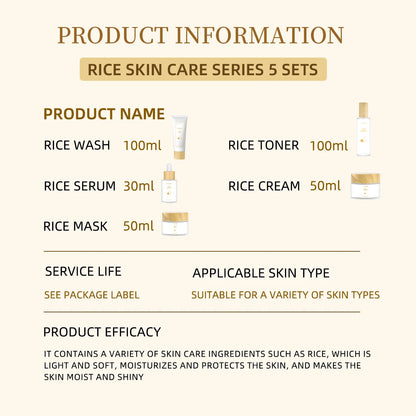 Rice Skin Care Set, 5 Pieces