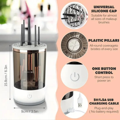 Portable Electric Makeup Brush Cleaner with USB Port