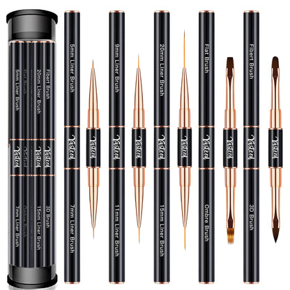 Dual End Nail Art Pen Brushes 5Pcs